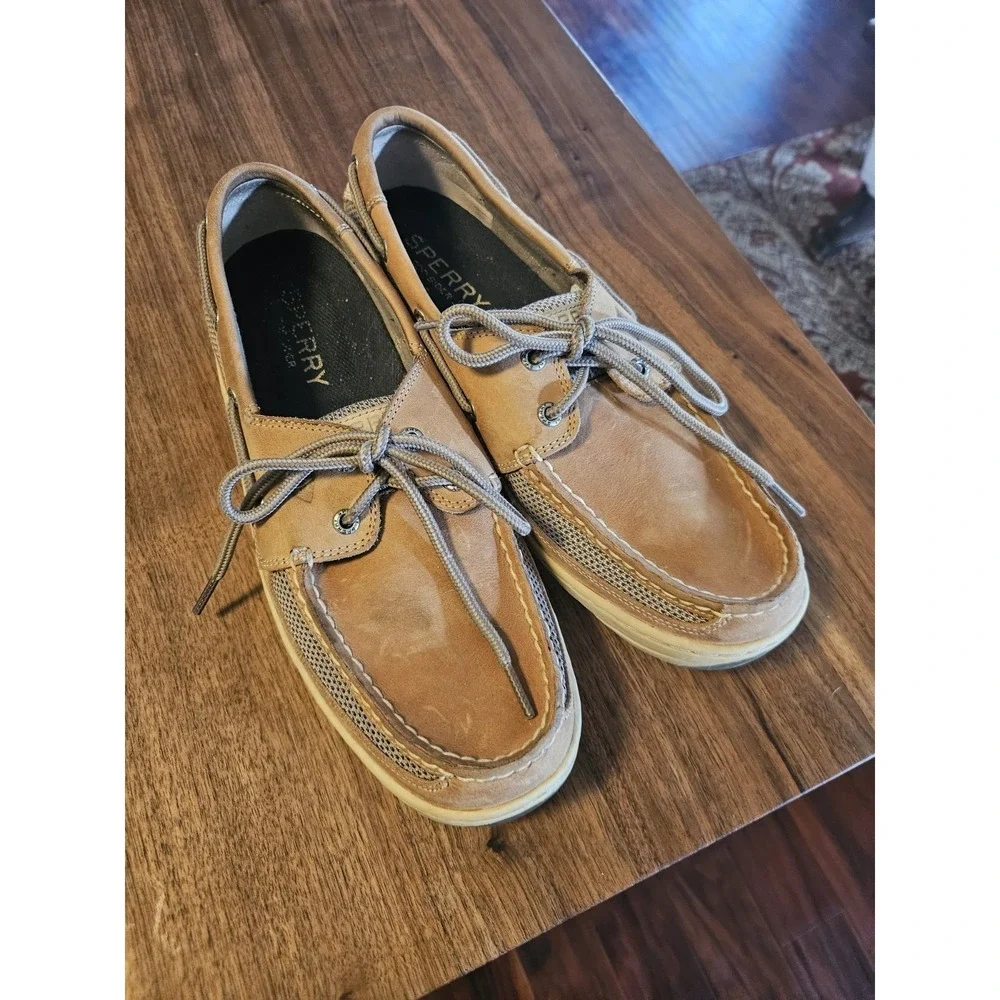 Sperry Top Sider Mens Billfish 3-Eye Boat Shoe ,Beige /Tan ,10M, Preppy/casual